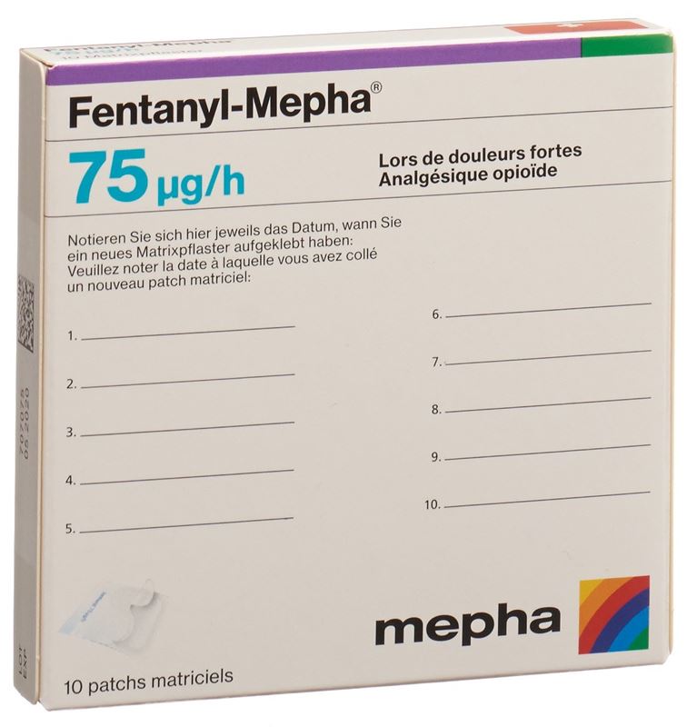 Fentanyl-Mepha patch mat 75 mcg/h 10 pce