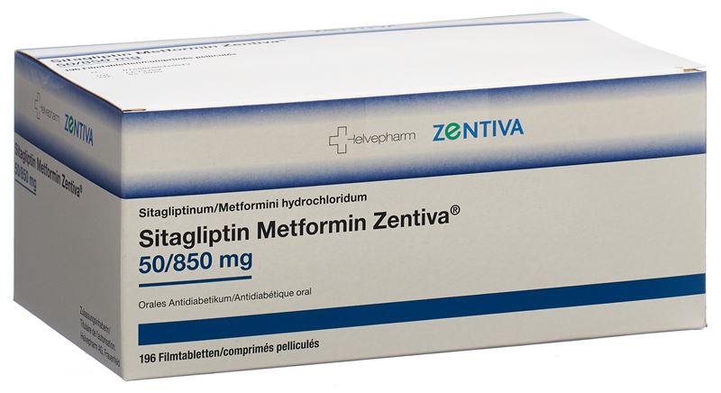 Sitagliptin Metformin Zentiva Filmtabl 50mg/850mg 196 Stk Sitagliptin Metformin Zentiva Filmtabl 50mg/850mg 196 Stk