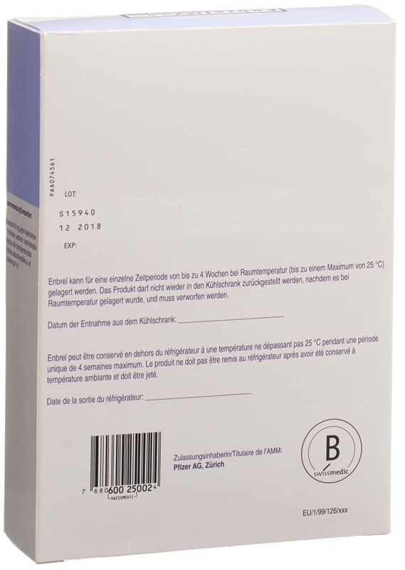 Enbrel MyClic Inj Lös 50 mg/ml 2 Fertpen 1 ml Enbrel MyClic Inj Lös 50 mg/ml 2 Fertpen 1 ml