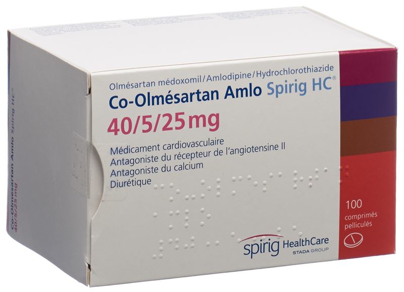 Co-Olmésartan Amlo Spirig HC cpr pell 40/5/25 mg 100 pce