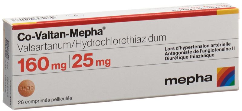 Co-Valtan-Mepha cpr pell 160/25 mg 28 pce Co-Valtan-Mepha cpr pell 160/25 mg 28 pce