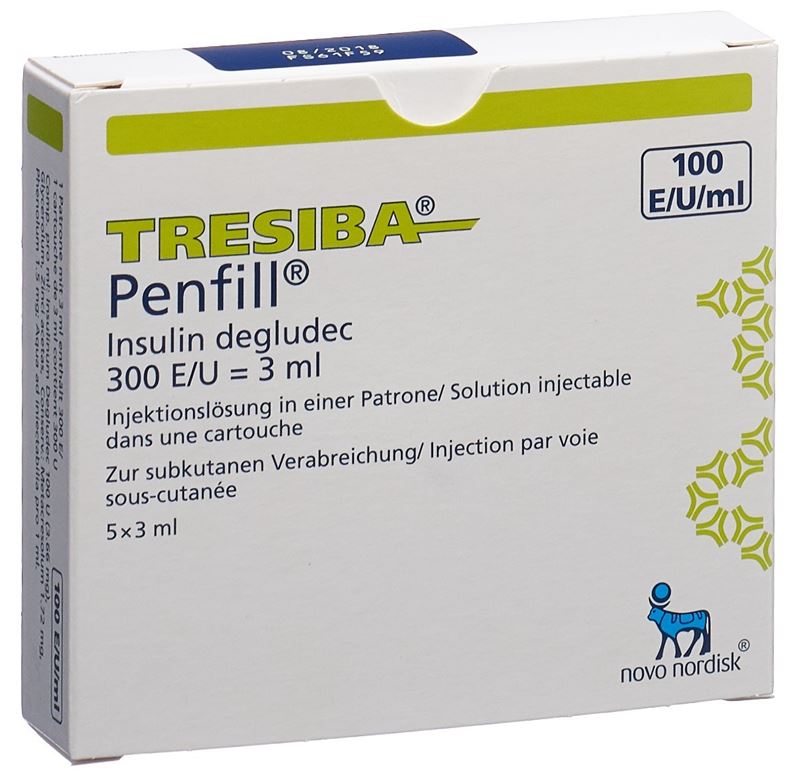Tresiba Penfill sol inj 100 U/ml 5 cartouche 3 ml