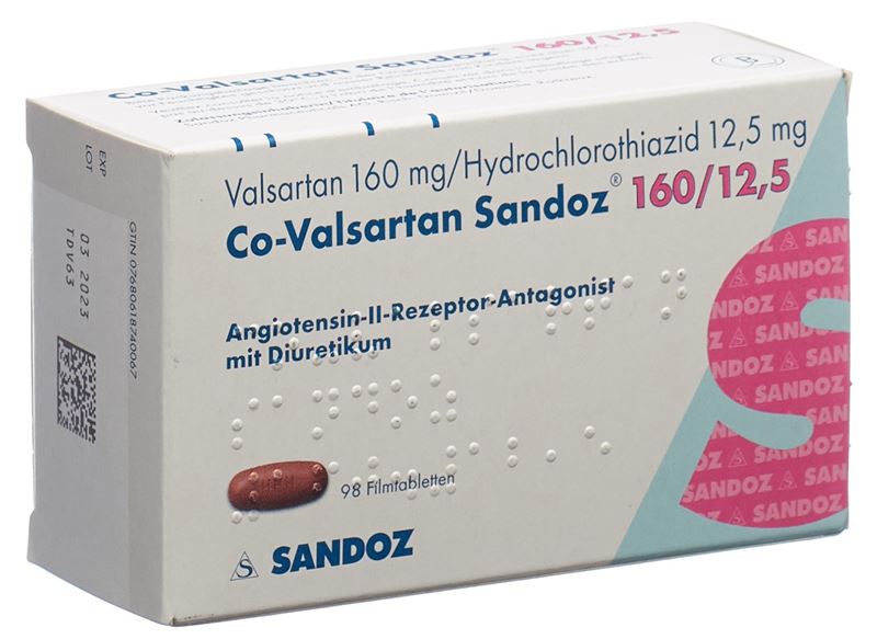 Co-Valsartan Sandoz cpr pell 160/12.5 98 pce Co-Valsartan Sandoz cpr pell 160/12.5 98 pce