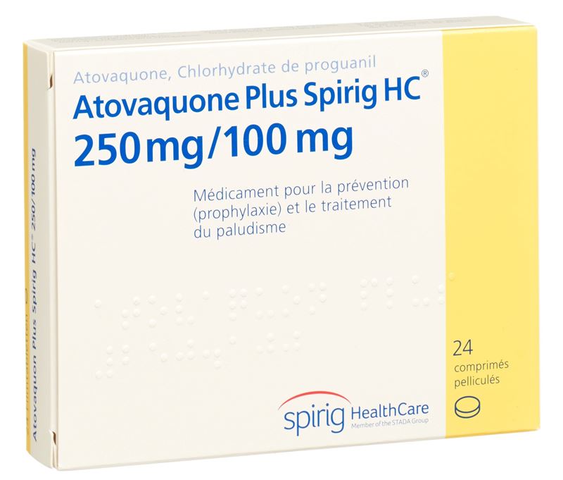 Atovaquone Plus Spirig HC cpr pell 250/100mg 24 pce