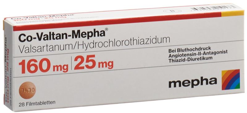 Co-Valtan-Mepha cpr pell 160/25 mg 28 pce Co-Valtan-Mepha cpr pell 160/25 mg 28 pce