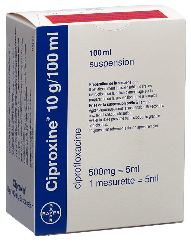 Ciproxin Gran 10 g/100ml und Lösungsmittel zur Herstellung einer Suspension zum Einnehmen Fl 100 ml