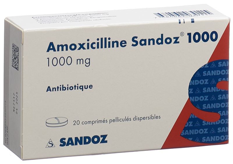 Amoxicilline Sandoz cpr disp 1000 mg 20 pce Amoxicilline Sandoz cpr disp 1000 mg 20 pce