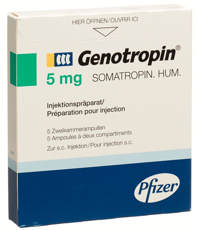 Genotropin subst sèche 5 mg avec solvant amp 5 pce