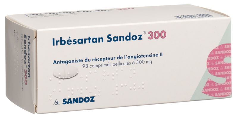 Irbésartan Sandoz cpr pell 300 mg 98 pce Irbésartan Sandoz cpr pell 300 mg 98 pce
