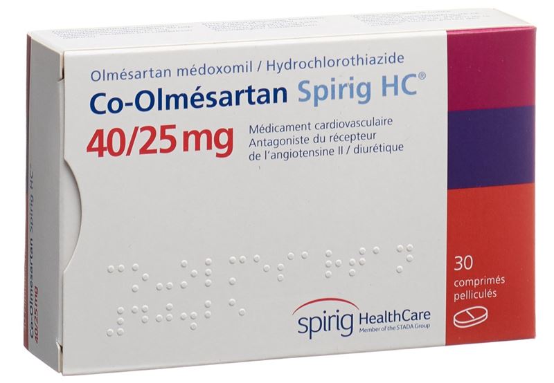 Co-Olmésartan Spirig HC cpr pell 40 mg/25 mg 30 pce Co-Olmésartan Spirig HC cpr pell 40 mg/25 mg 30 pce