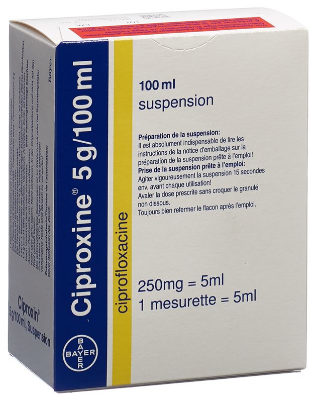 Ciproxin Gran 5 g/100ml und Lösungsmittel zur Herstellung einer Suspension zum Einnehmen Fl 100 ml