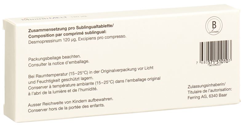 Minirin Melt Subling Tabl 120 mcg 30 Stk
