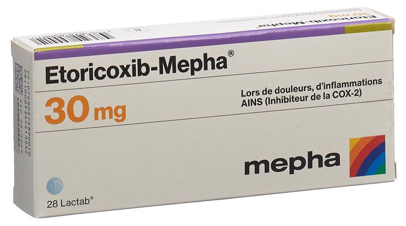 Etoricoxib-Mepha Lactab 30 mg 28 pce Etoricoxib-Mepha Lactab 30 mg 28 pce
