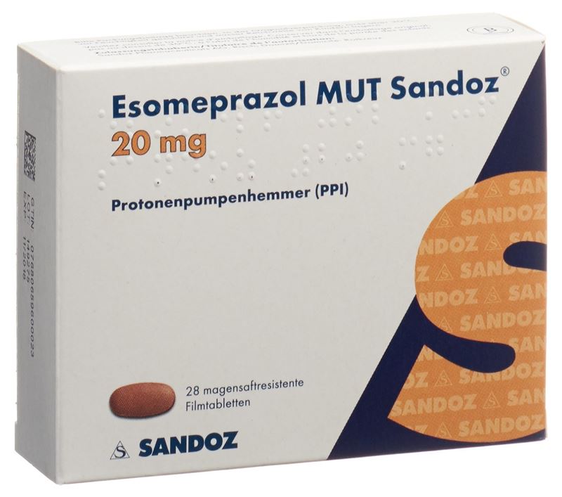 Esoméprazole MUT Sandoz cpr pell 20 mg 28 pce