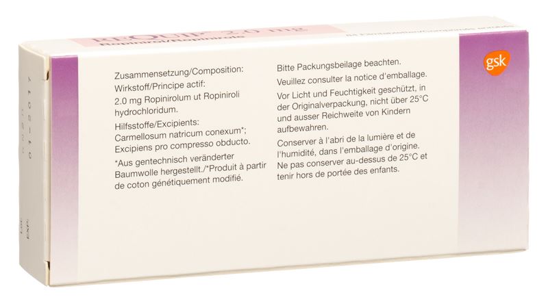 Requip Filmtabl 2 mg 84 Stk Requip Filmtabl 2 mg 84 Stk