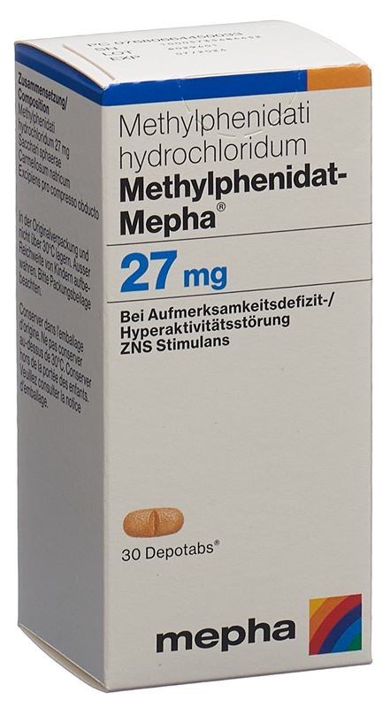 Methylphenidat-Mepha Ret Tabl 27 mg Ds 30 Stk