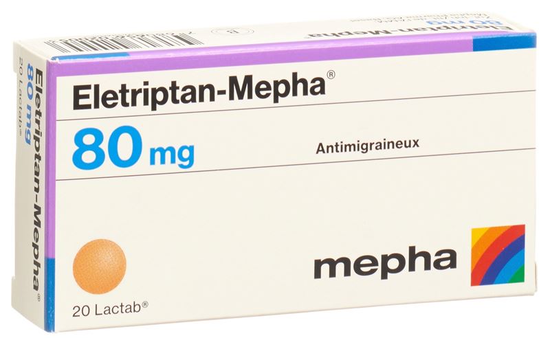 Eletriptan-Mepha cpr pell 80 mg 20 pce Eletriptan-Mepha cpr pell 80 mg 20 pce