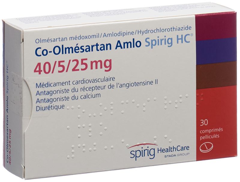 Co-Olmésartan Amlo Spirig HC cpr pell 40/5/25 mg 30 pce