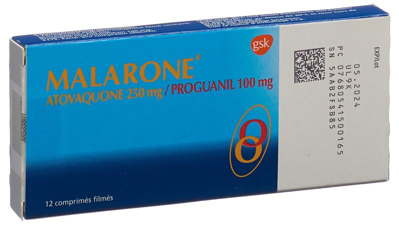 Malarone cpr pell 250/100 mg 12 pce