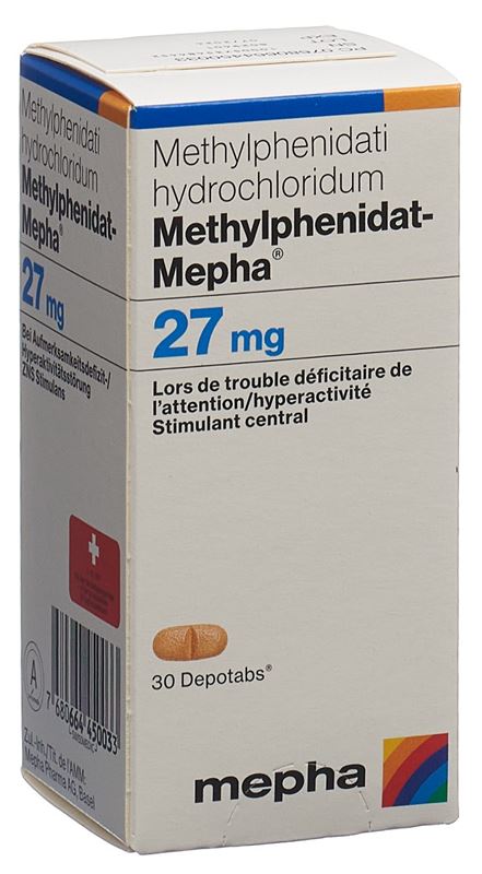 Methylphenidat-Mepha Ret Tabl 27 mg Ds 30 Stk