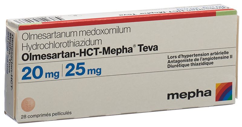 Olmesartan-HCT-Mepha Teva cpr pell 20mg/25mg 28 pce Olmesartan-HCT-Mepha Teva cpr pell 20mg/25mg 28 pce