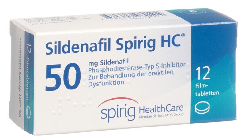 Sildénafil Spirig HC cpr pell 50 mg 12 pce