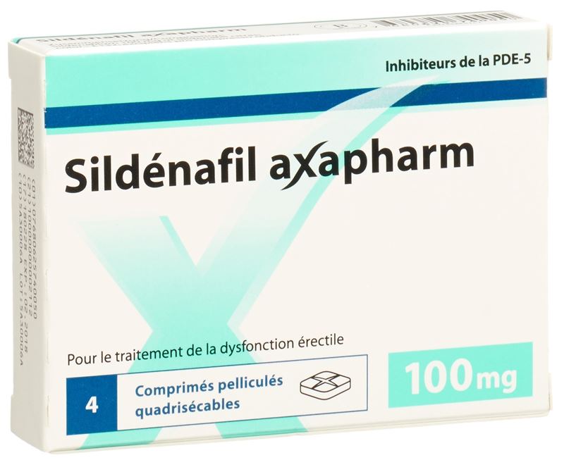 Sildénafil axapharm cpr pell 100 mg 4 pce