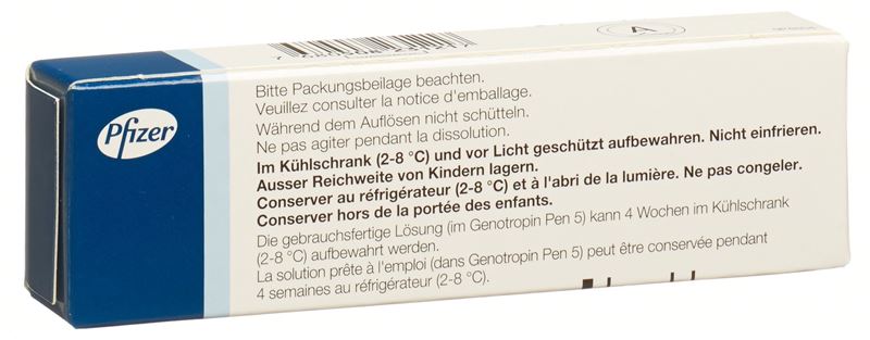 Genotropin subst sèche 5 mg avec solvant amp