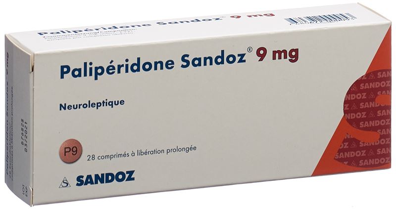 Palipéridone Sandoz cpr ret 9 mg 28 pce