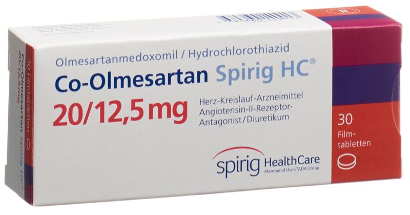 Co-Olmésartan Spirig HC cpr pell 20 mg/12.5 mg 30 pce Co-Olmésartan Spirig HC cpr pell 20 mg/12.5 mg 30 pce