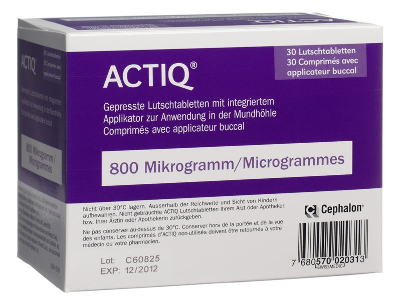Actiq comprimés buccaux 800 mcg avec applicateur intégré 30 pce