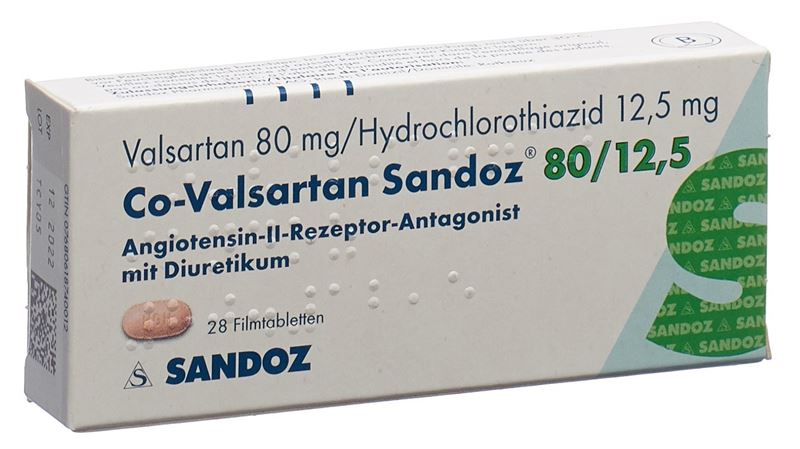 Co-Valsartan Sandoz cpr pell 80/12.5 28 pce Co-Valsartan Sandoz cpr pell 80/12.5 28 pce