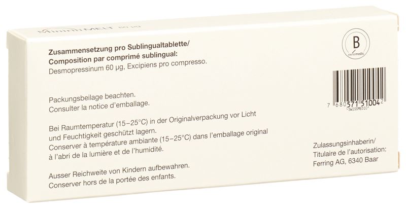Minirin Melt Subling Tabl 60 mcg 30 Stk