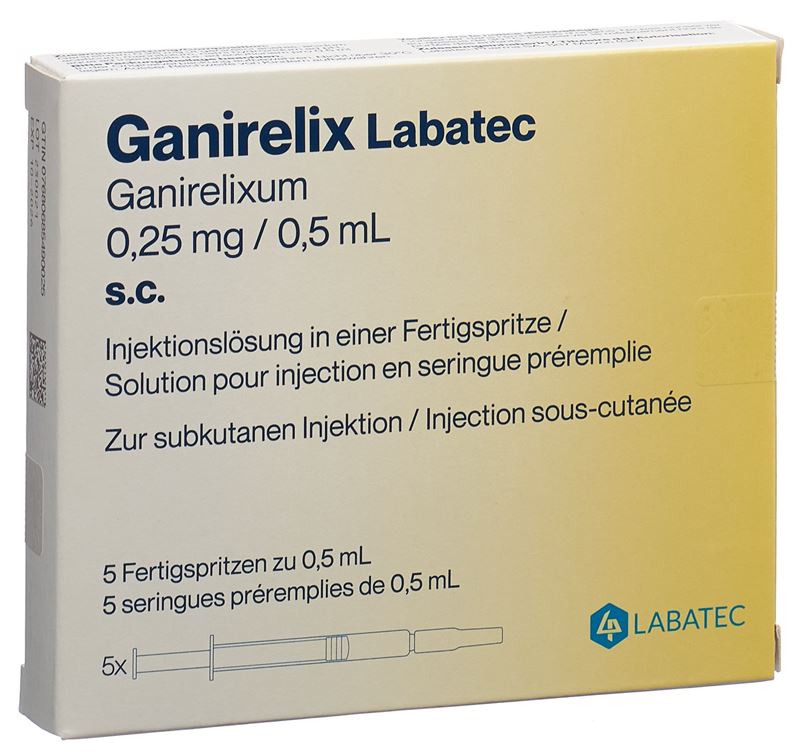 Ganirelix Labatec sol inj 0.25 mg/0.5ml ser pré 5 pce Ganirelix Labatec sol inj 0.25 mg/0.5ml ser pré 5 pce