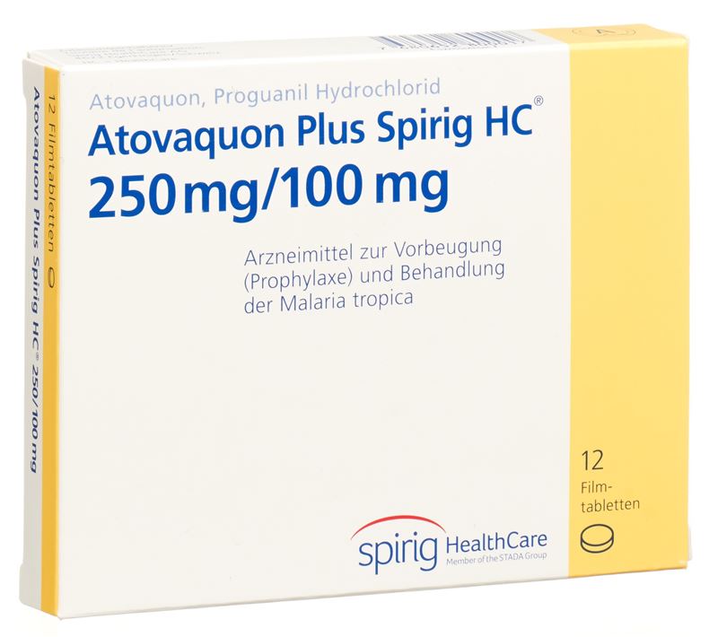 Atovaquone Plus Spirig HC cpr pell 250/100mg 12 pce