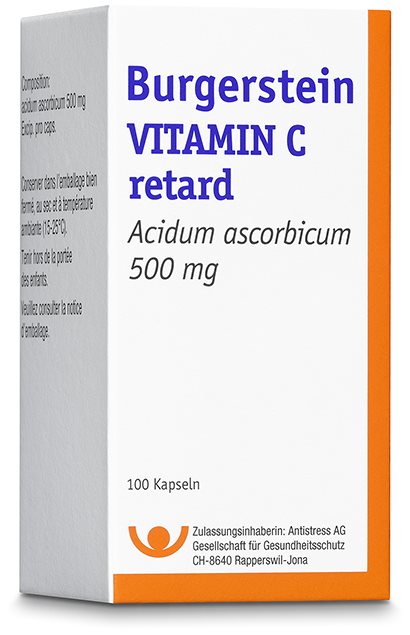 Burgerstein Vitamin C Ret Kaps 500 mg Ds 100 Stk