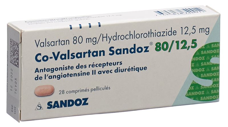 Co-Valsartan Sandoz cpr pell 80/12.5 28 pce Co-Valsartan Sandoz cpr pell 80/12.5 28 pce