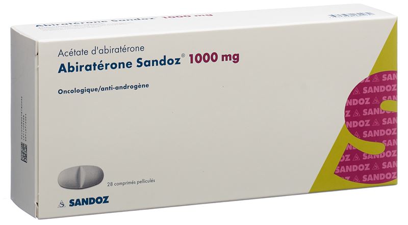 Abiratérone Sandoz cpr pell 1000 mg 28 pce
