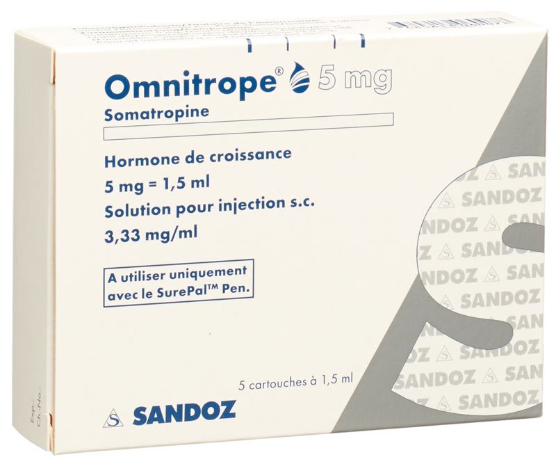 Omnitrope cartouche pour SurePal sol inj 5 mg/1.5ml 5 pce