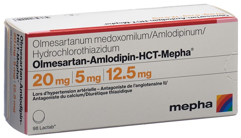 Olmesartan-Amlodipin-HCT-Mepha Lactab 20mg/5mg/12.5mg 98 pce