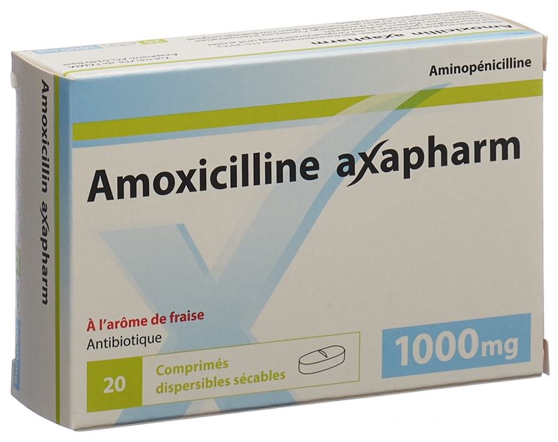 Amoxicilline axapharm cpr disp 1000 mg 20 pce Amoxicilline axapharm cpr disp 1000 mg 20 pce