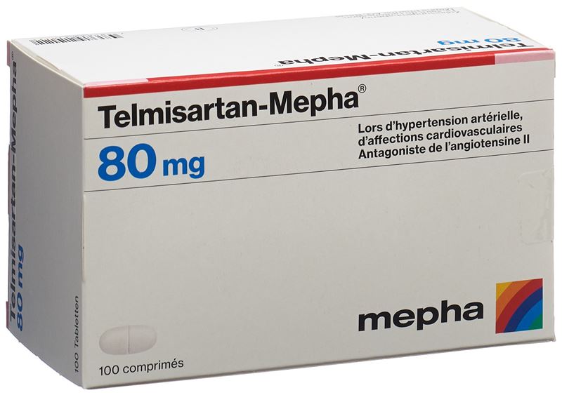 Telmisartan-Mepha Tabl 80 mg 100 Stk Telmisartan-Mepha Tabl 80 mg 100 Stk