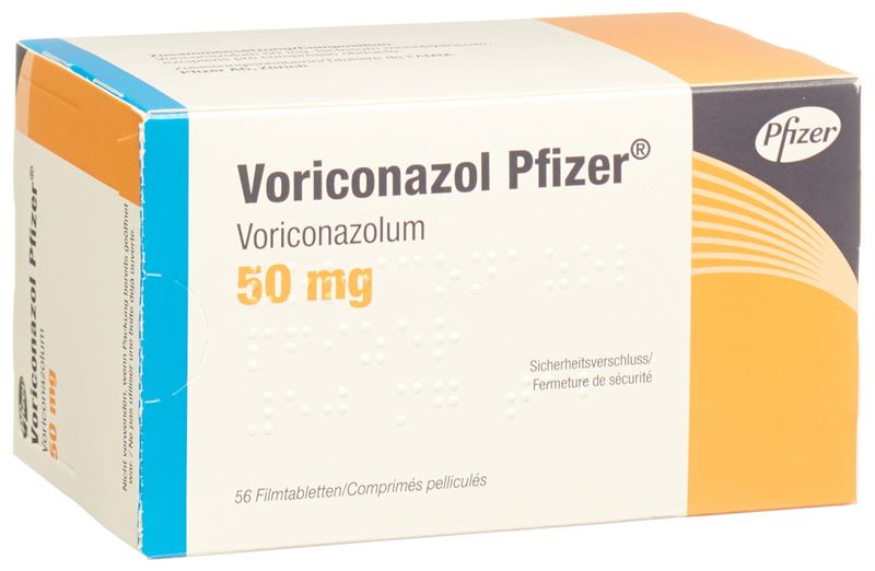 Voriconazol Pfizer cpr pell 50 mg 56 pce Voriconazol Pfizer cpr pell 50 mg 56 pce