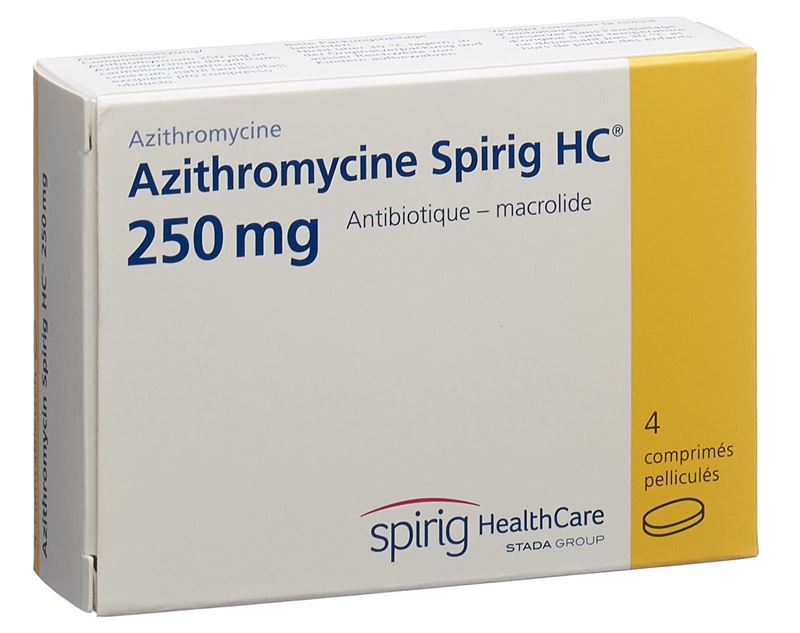 Azithromycine Spirig HC cpr pell 250 mg 4 pce