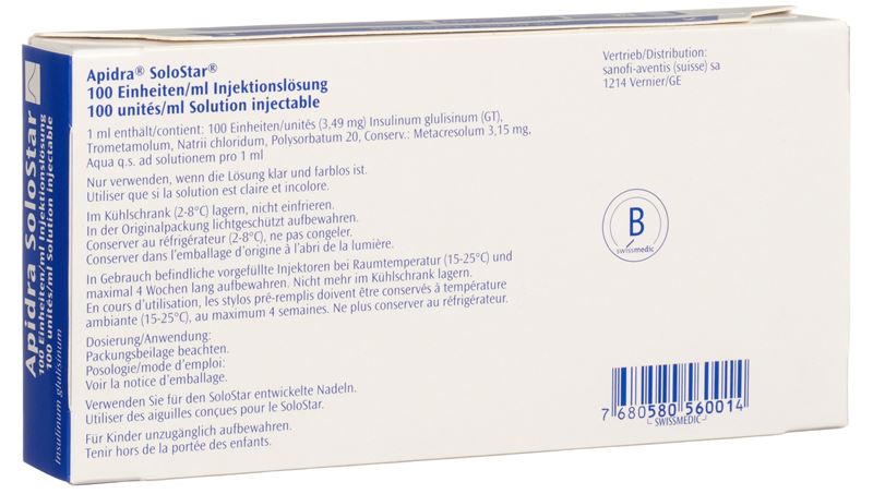 Apidra SoloStar sol inj 5 stylo pré 3 ml