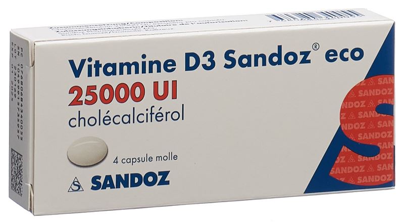 Vitamin D3 Sandoz eco Weichkaps 25000 IE 4 Stk