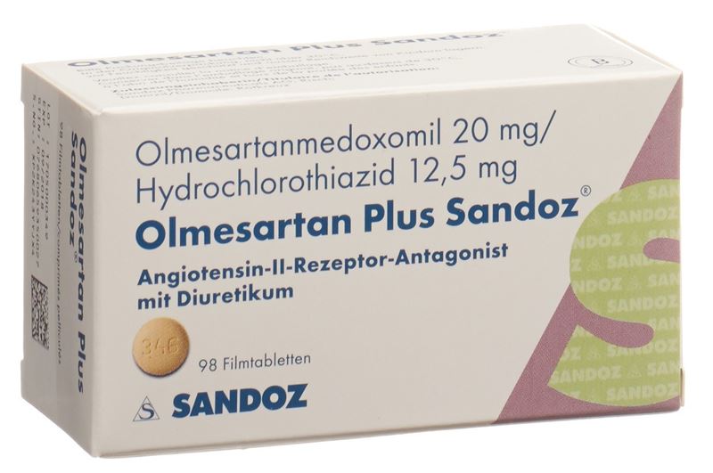 Olmésartan Plus Sandoz cpr pell 20/12.5mg 98 pce Olmésartan Plus Sandoz cpr pell 20/12.5mg 98 pce