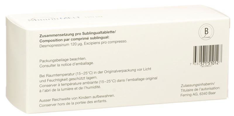 Minirin Melt Subling Tabl 120 mcg 100 Stk