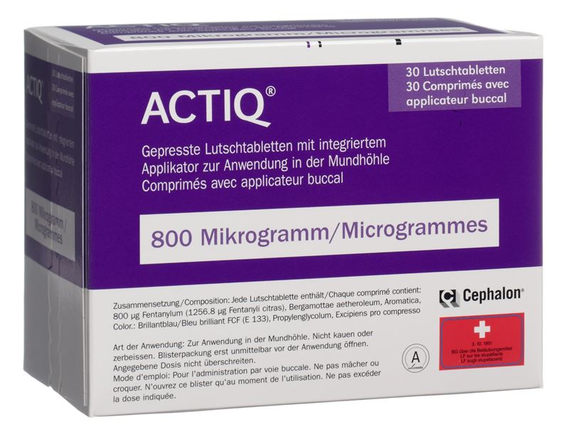 Actiq comprimés buccaux 800 mcg avec applicateur intégré 30 pce