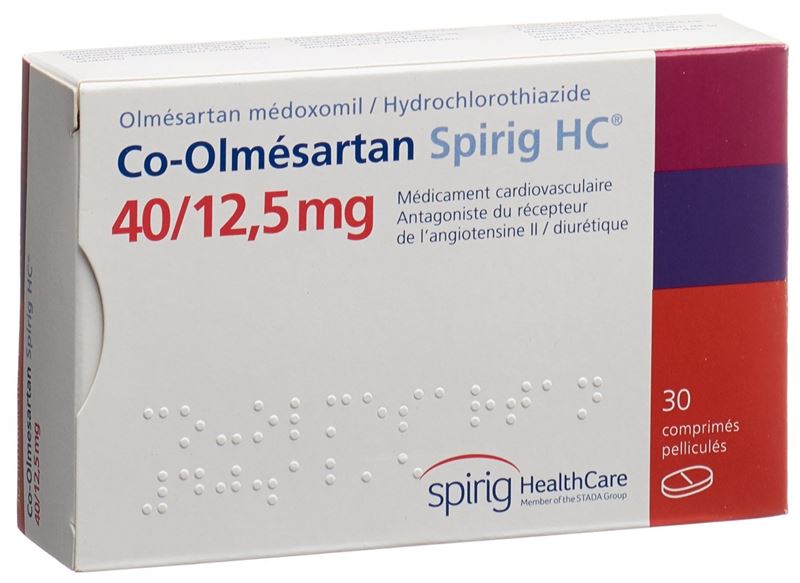 Co-Olmesartan Spirig HC Filmtabl 40 mg/12.5 mg 30 Stk Co-Olmesartan Spirig HC Filmtabl 40 mg/12.5 mg 30 Stk